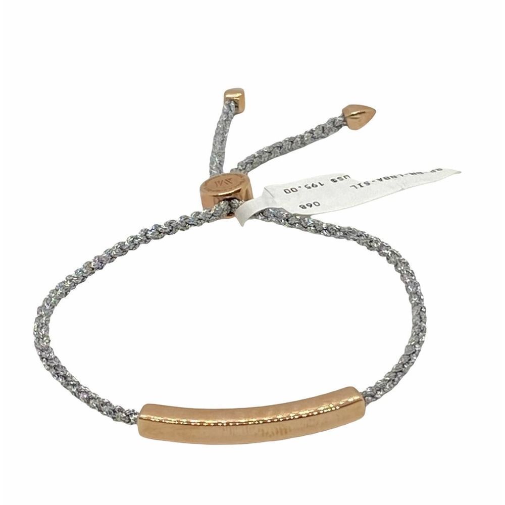 New Monica Vinader Linear Friendship Bracelet In 18k Rose Gold Silver 155$